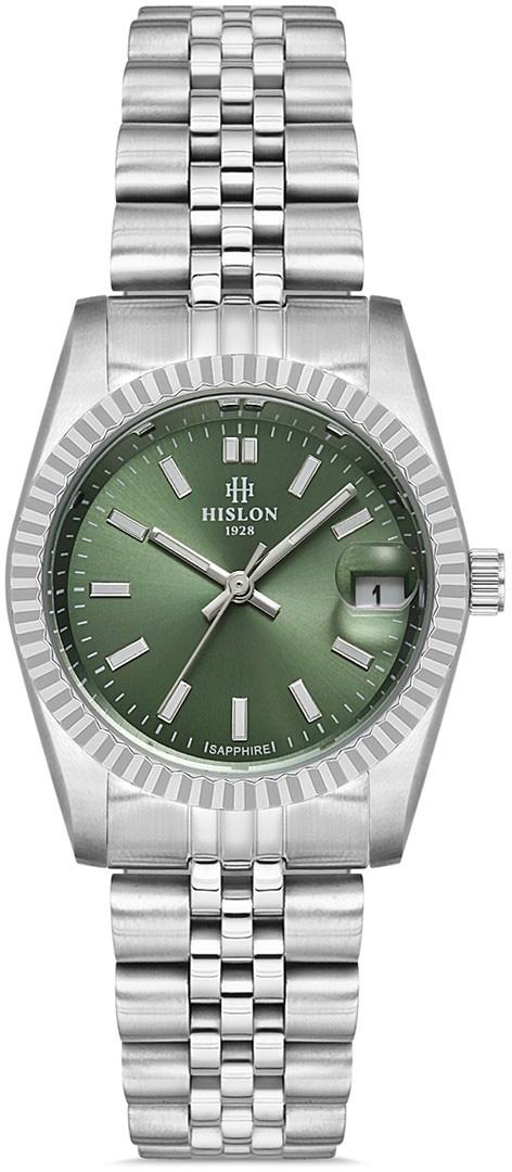 Hislon QL124S-15SS Takvimli 31 mm Gri Çelik Kordon Analog Kadın Kol Saati