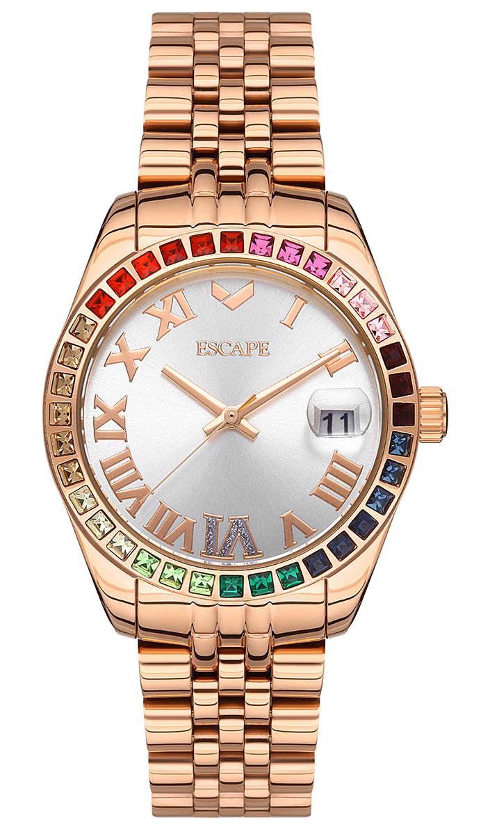 Escape ESCP203605 Takvimli 36 mm Rose Gold Çelik Kordon Analog Kadın Kol Saati