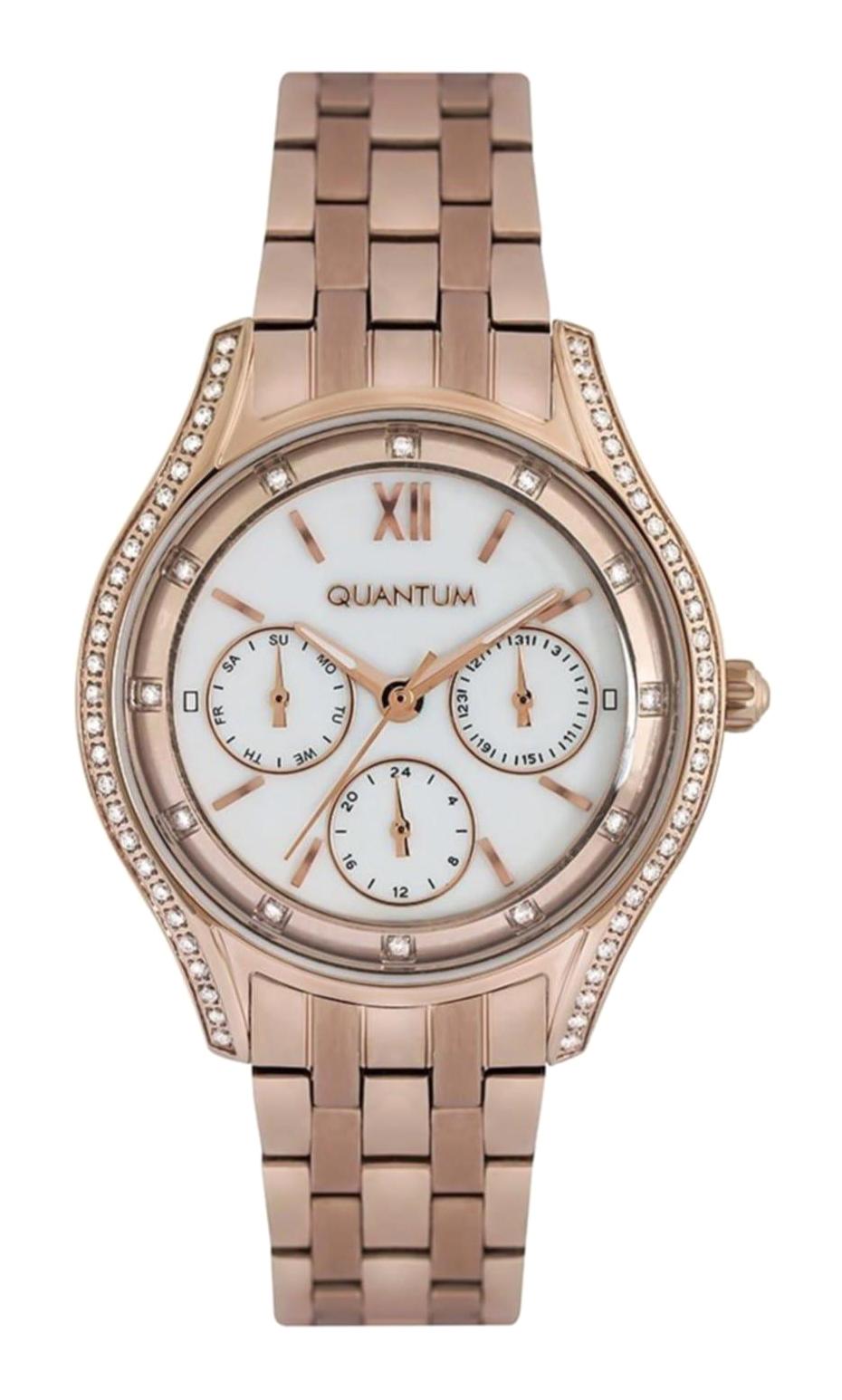 Quantum IML758.420 Takvimli 35 mm Rose Gold Çelik Kordon Analog Kadın Kol Saati