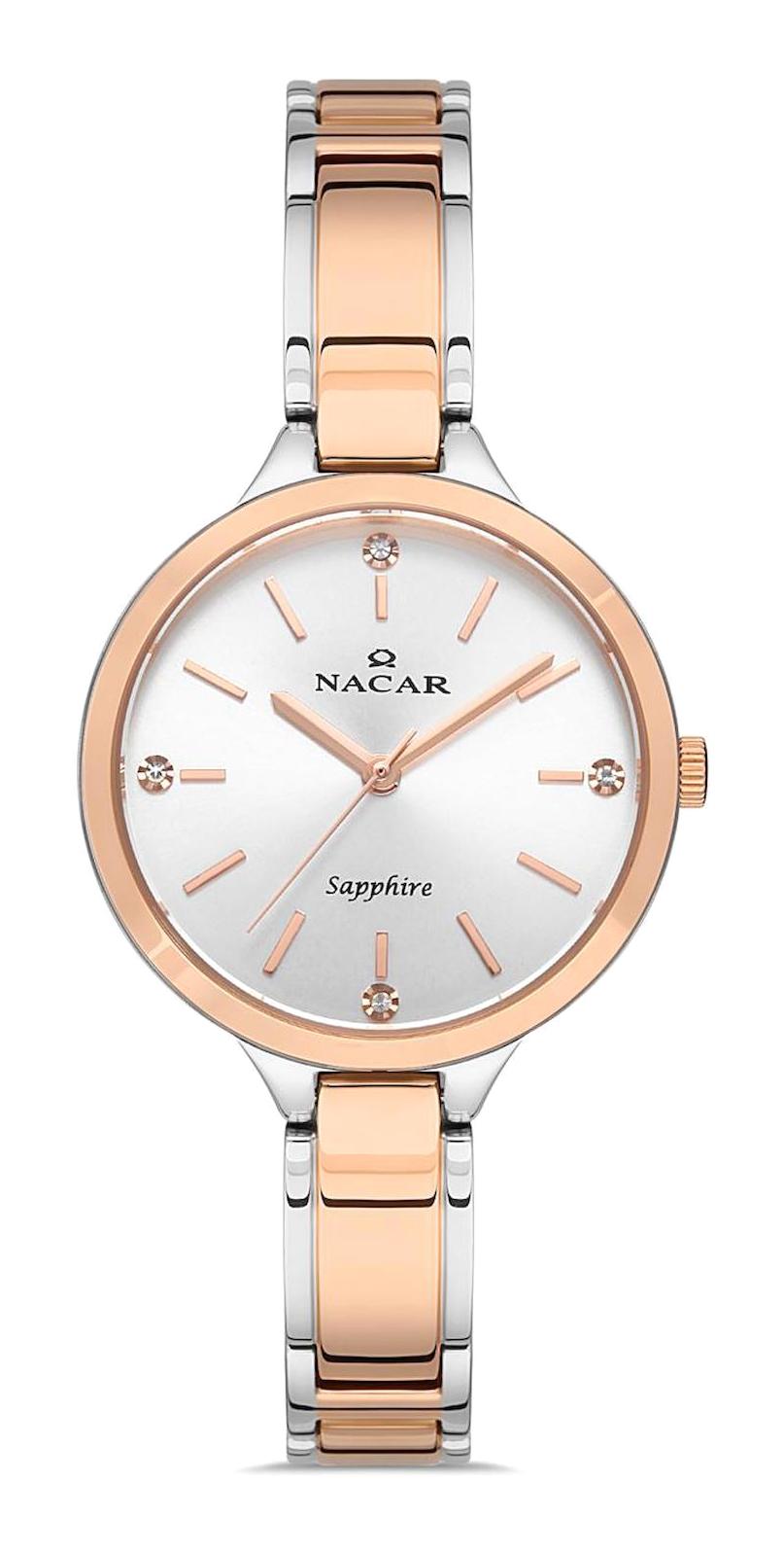 Nacar NC36-391035-ESM 33 mm Gri-Rose Gold Metal Kordon Analog Kadın Kol Saati