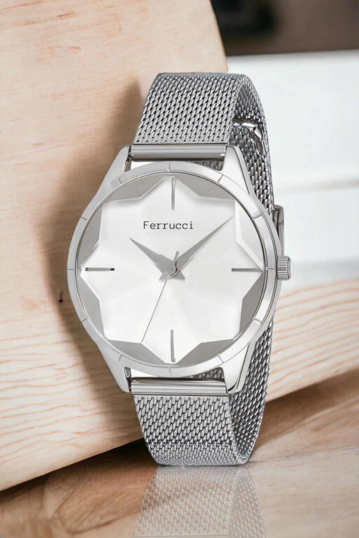 Ferrucci FC.13666H.02 38 mm Gri Çelik Kordon Analog Kadın Kol Saati
