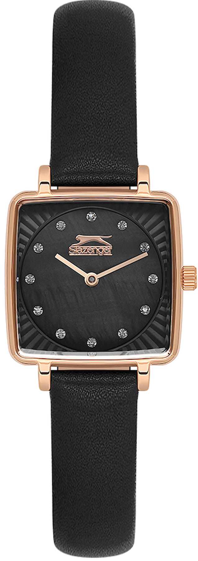 Slazenger SL.09.2256.3.02 25 mm Siyah Deri Kordon Analog Kadın Kol Saati