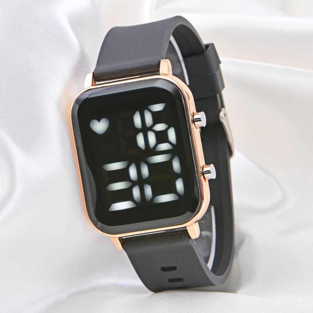 Pinkoli ST-304105 Takvimli 36 mm Siyah Silikon Kordon Dijital Unisex Kol Saati