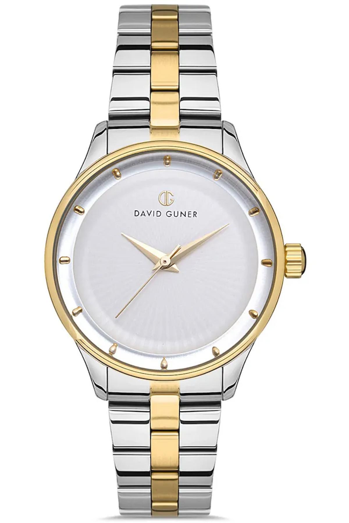 David Guner DG-8397LA-D1 34 mm Altın-Gri Metal Kordon Analog Kadın Kol Saati