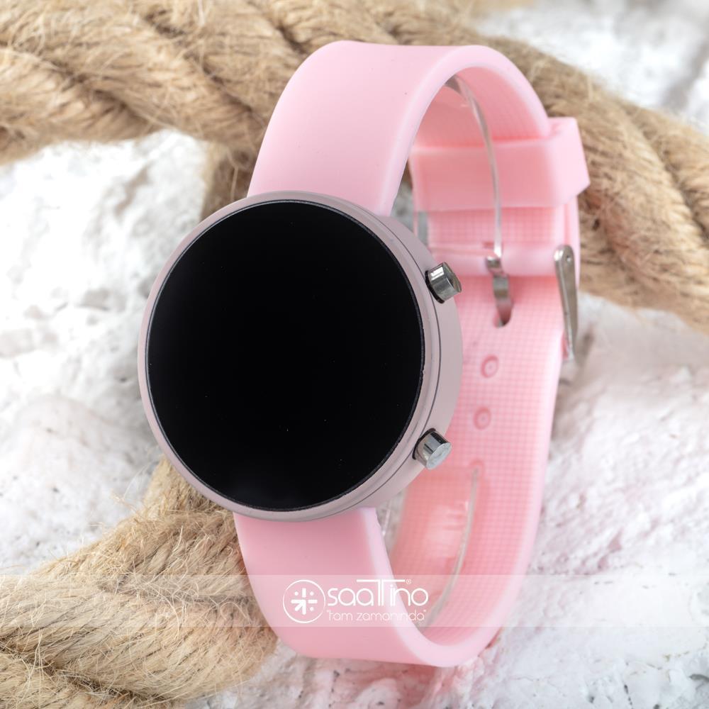 Saattino ST-303795 38 mm Pembe Silikon Kordon Dijital Çocuk Kol Saati
