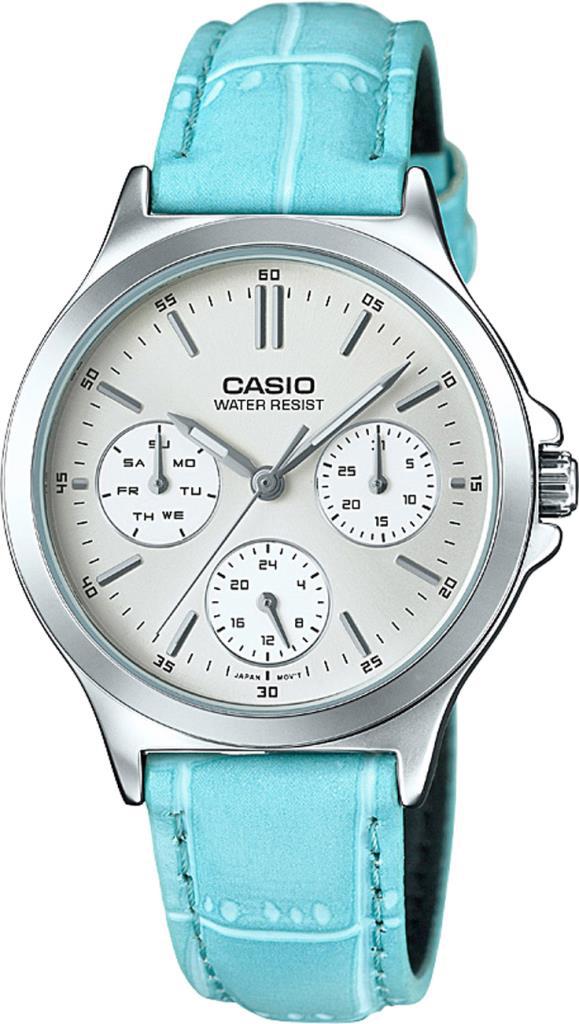 Casio LTP-V300L-2AUDF Takvimli 33 mm Mavi Deri Kordon Analog Kadın Kol Saati