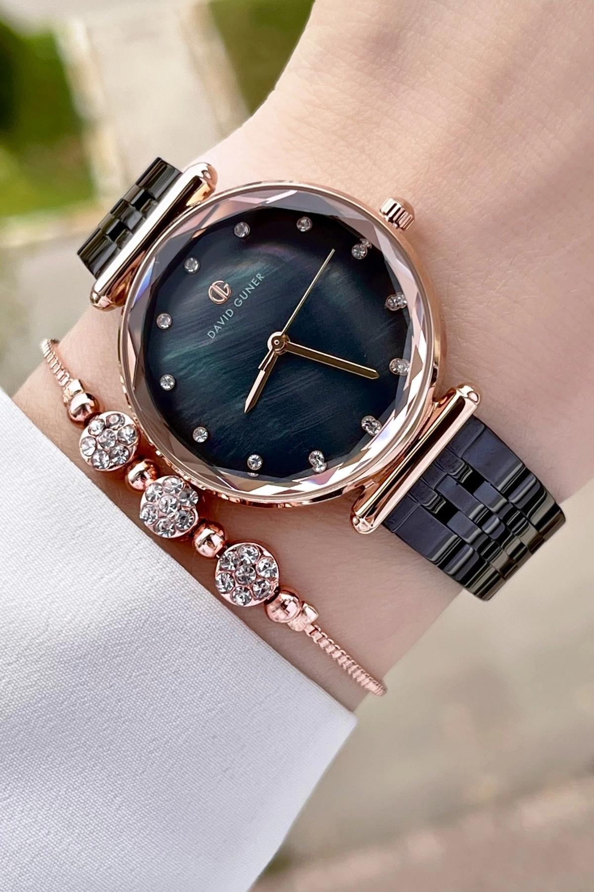 David Guner DGISTE84 31 mm Siyah Çelik Kordon Analog Kadın Kol Saati
