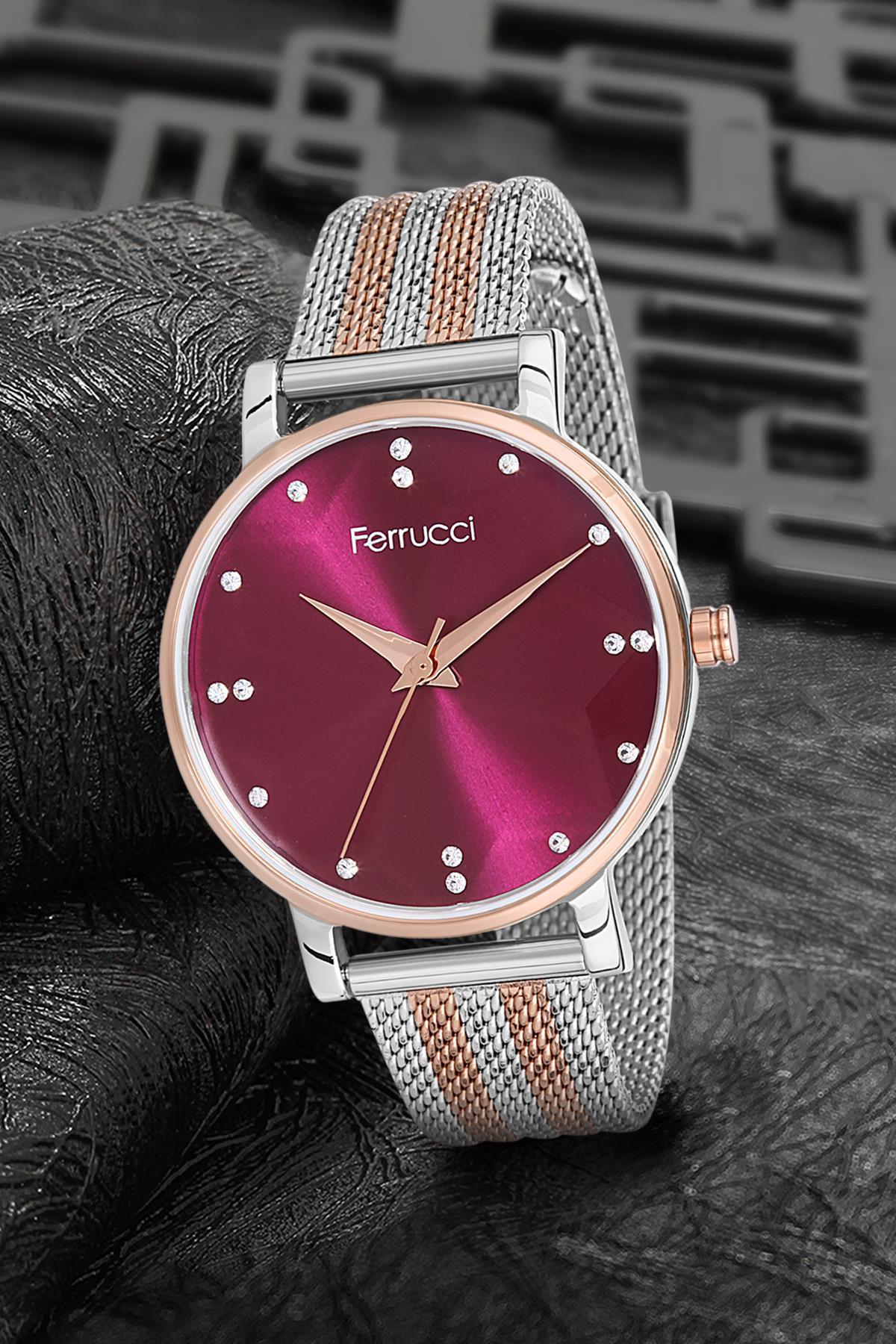 Ferrucci 9FM2489 36 mm Gri Metal Kordon Analog Kadın Kol Saati