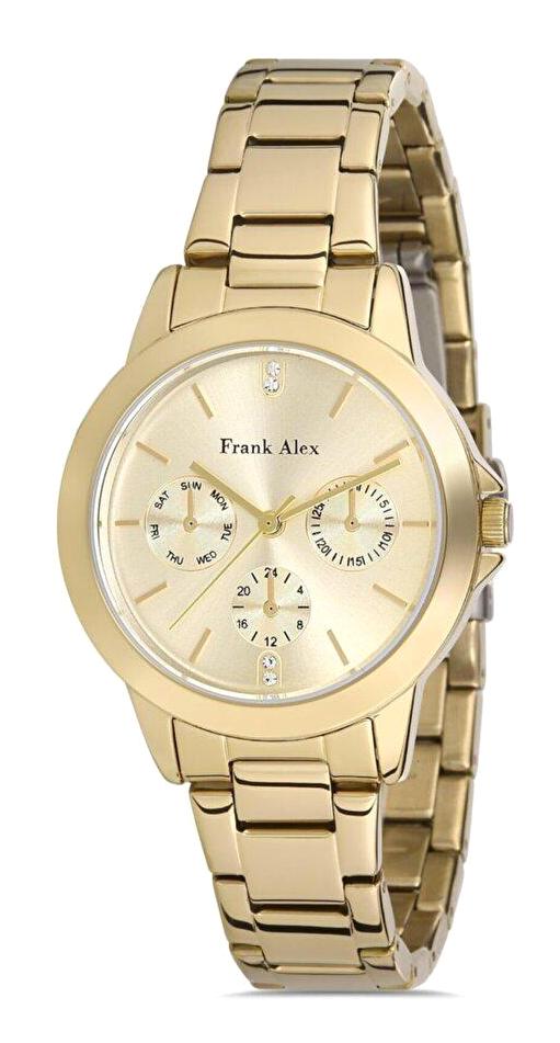 Frank Alex FA.10647M.02 34 mm Altın Metal Kordon Analog Kadın Kol Saati