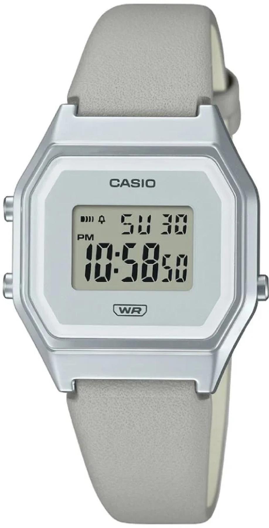 Casio LA680wel-8df Takvimli 25 mm Gri Silikon Kordon Analog Kadın Kol Saati