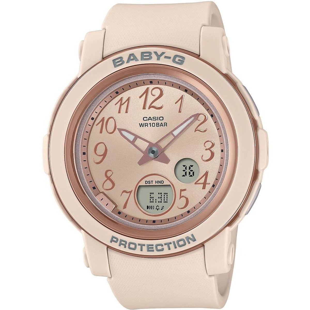 Casio BGA-290SA-4ADR Takvimli 41.5 mm Pembe Silikon Kordon Analog Kadın Kol Saati