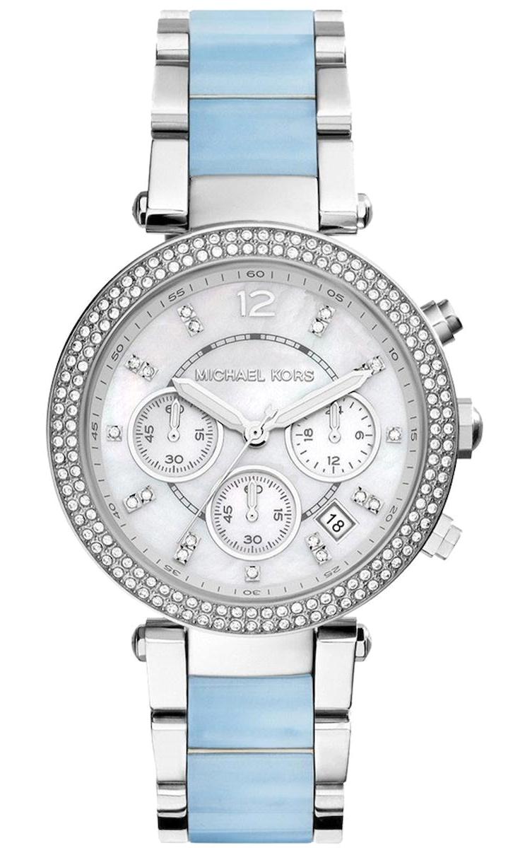Michael Kors MK6138 39 mm Gri-Mavi Çelik Kordon Analog Kadın Kol Saati