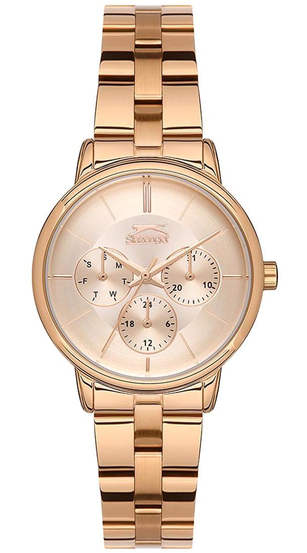 Slazenger SL.09.2145.4.04 Takvimli 35 mm Rose Gold Metal Kordon Analog Kadın Kol Saati