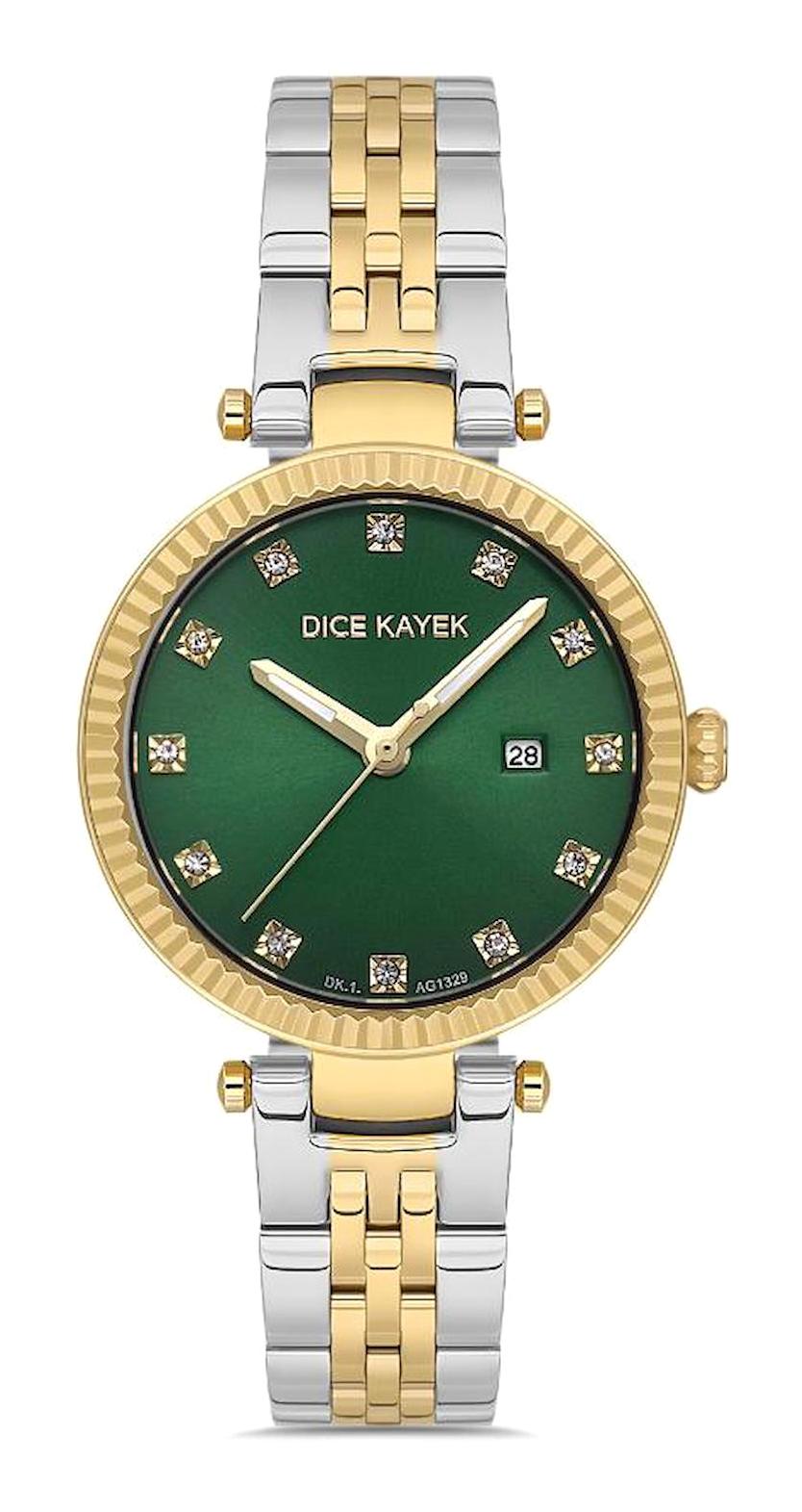 Dice Kayek DK.1.AG1329.06 31 mm Altın-Gri Çelik Kordon Analog Kadın Kol Saati