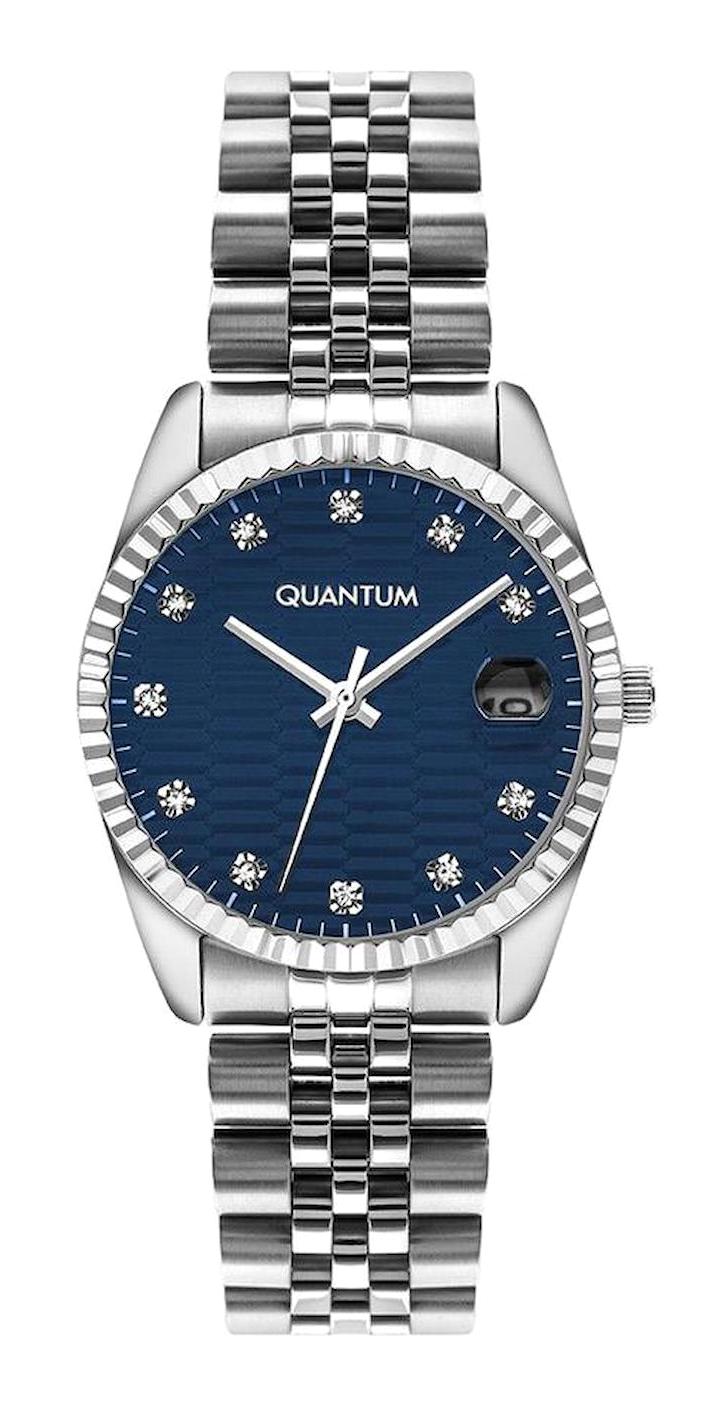 Quantum IML1042.390 Takvimli 35 mm Gri Çelik Kordon Analog Kadın Kol Saati