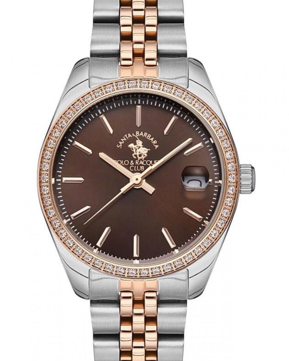 Santa Barbara Polo & Racquet Club SB.1.10254.4 Takvimli 38 mm Gri-Rose Gold Çelik Kordon Analog Kadın Kol Saati