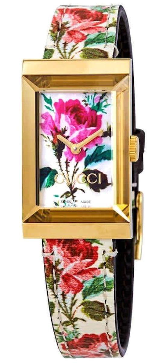 Gucci YA147406 36 mm Kırmızı - Sarı Deri Kordon Analog Kadın Kol Saati