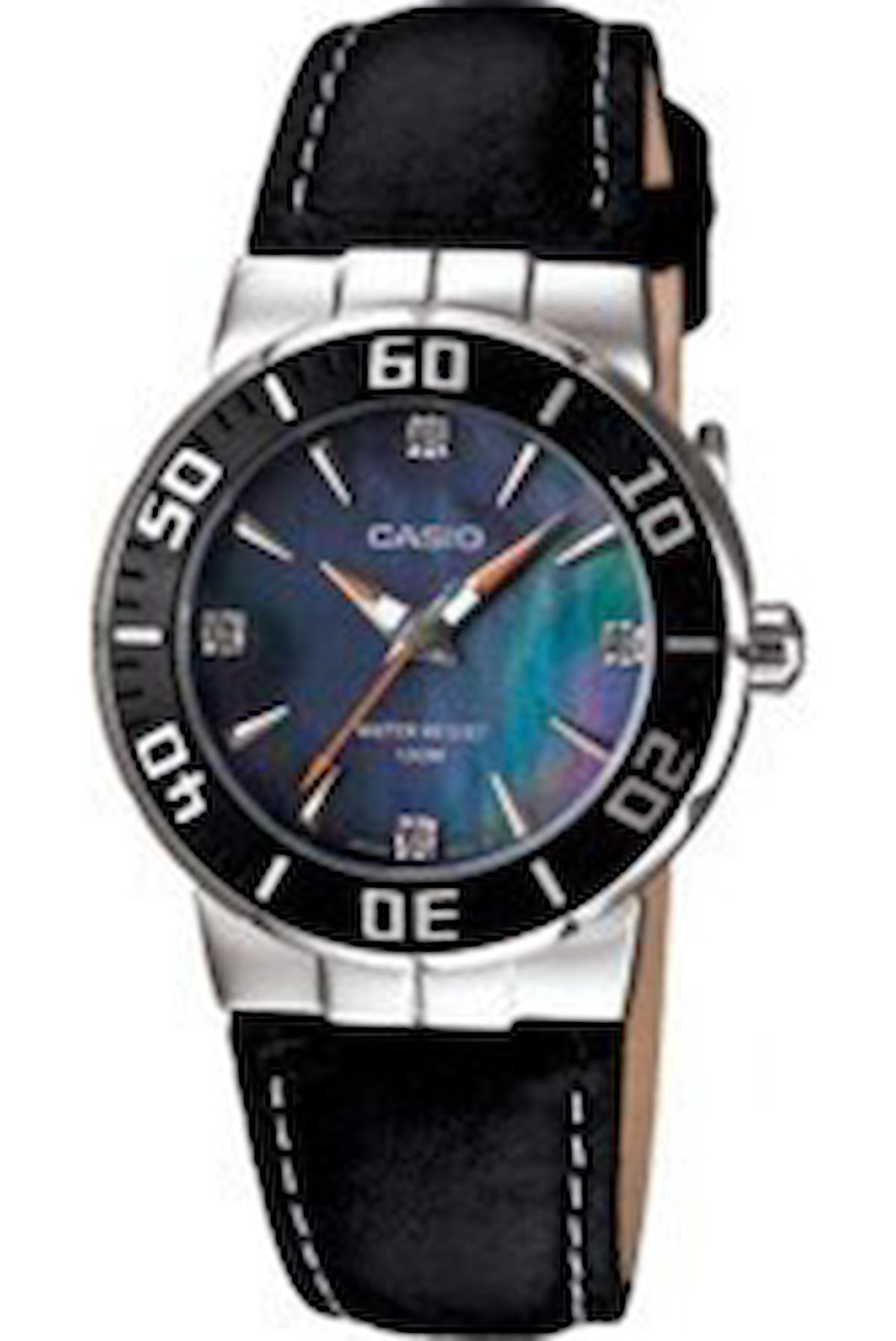 Casio LTD-2000L-1AVDF 28 mm Siyah Deri Kordon Analog Kadın Kol Saati