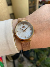 Slazenger SL.09.1821.2.03 32 mm Rose Gold Hasır Kordon Analog Kadın Kol Saati
