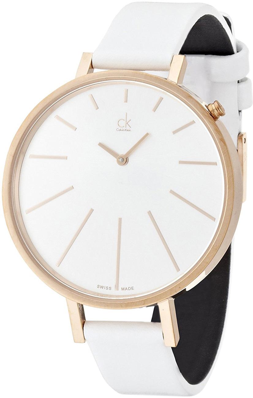 Calvin Klein K3E236L6 41 mm Beyaz Deri Kordon Analog Kadın Kol Saati