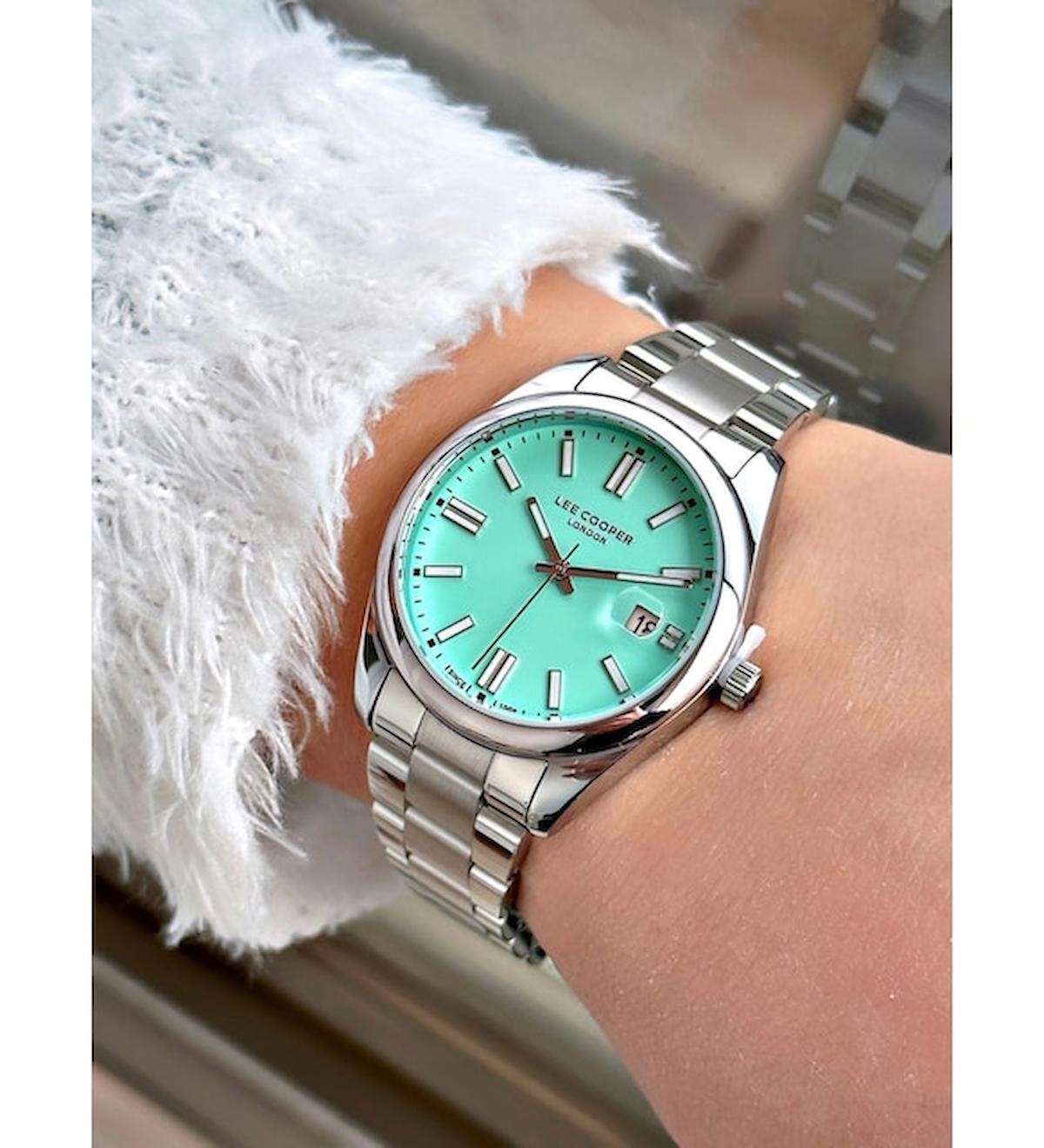 Lee Cooper LC07566.390 Takvimli 40 mm Gri Çelik Kordon Analog Kadın Kol Saati