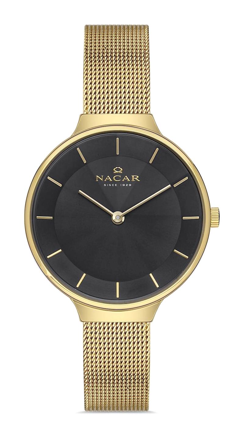 Nacar NC17-3920549-DBM 32 mm Altın Hasır Kordon Analog Kadın Kol Saati