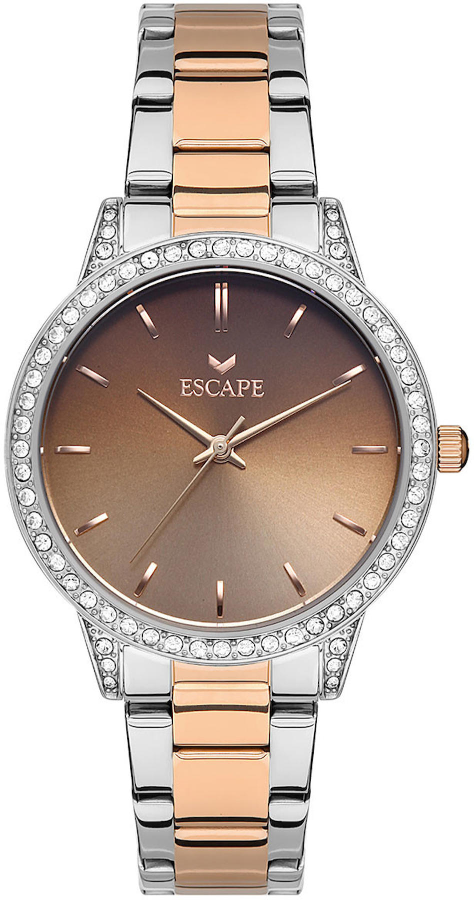Escape ESCP203504 36 mm Gri-Rose Gold Çelik Kordon Analog Kadın Kol Saati