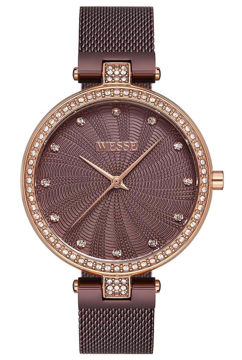 Wesse WWL109504 34 mm Kahverengi Çelik Kordon Analog Kadın Kol Saati