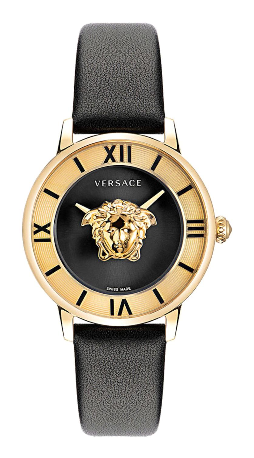 Versace VRSCVE2R00122 38 mm Siyah Deri Kordon Analog Kadın Kol Saati