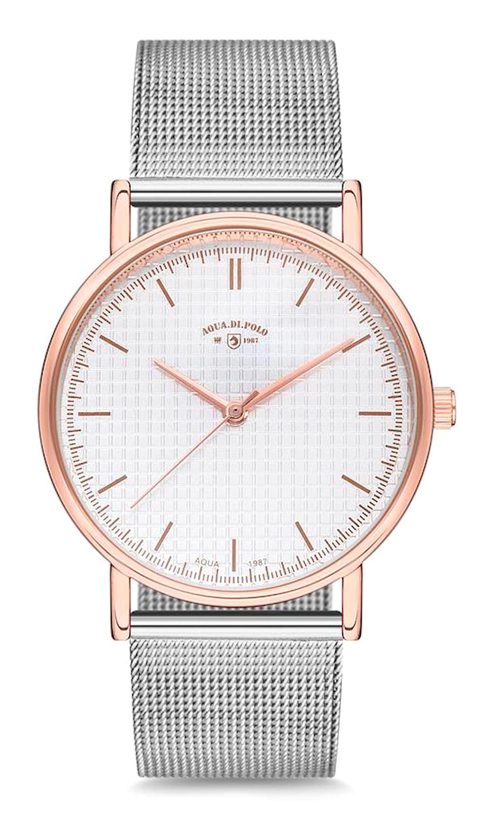 Aqua Di Polo APSV1-A6242-EH154 35 mm Gri Çelik Kordon Analog Kadın Kol Saati