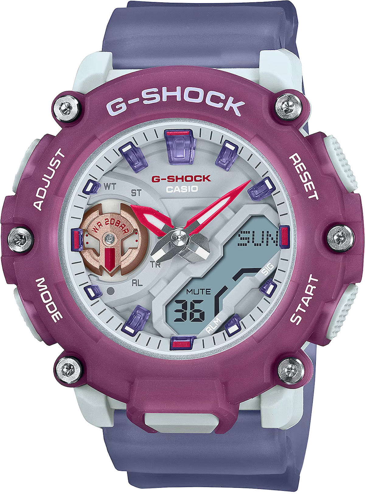 Casio GMA-S2200PE-6A Takvimli 45 mm Mavi Silikon Kordon Analog Kadın Kol Saati