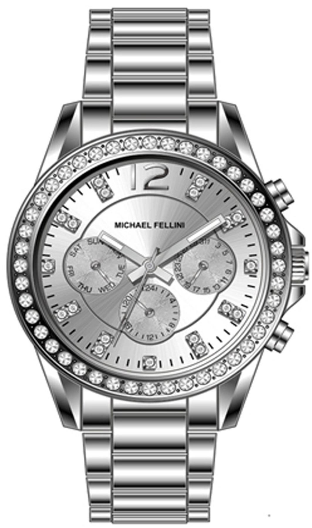 Michael Fellini 2330-1 Takvimli 37 mm Gri Metal Kordon Analog Kadın Kol Saati