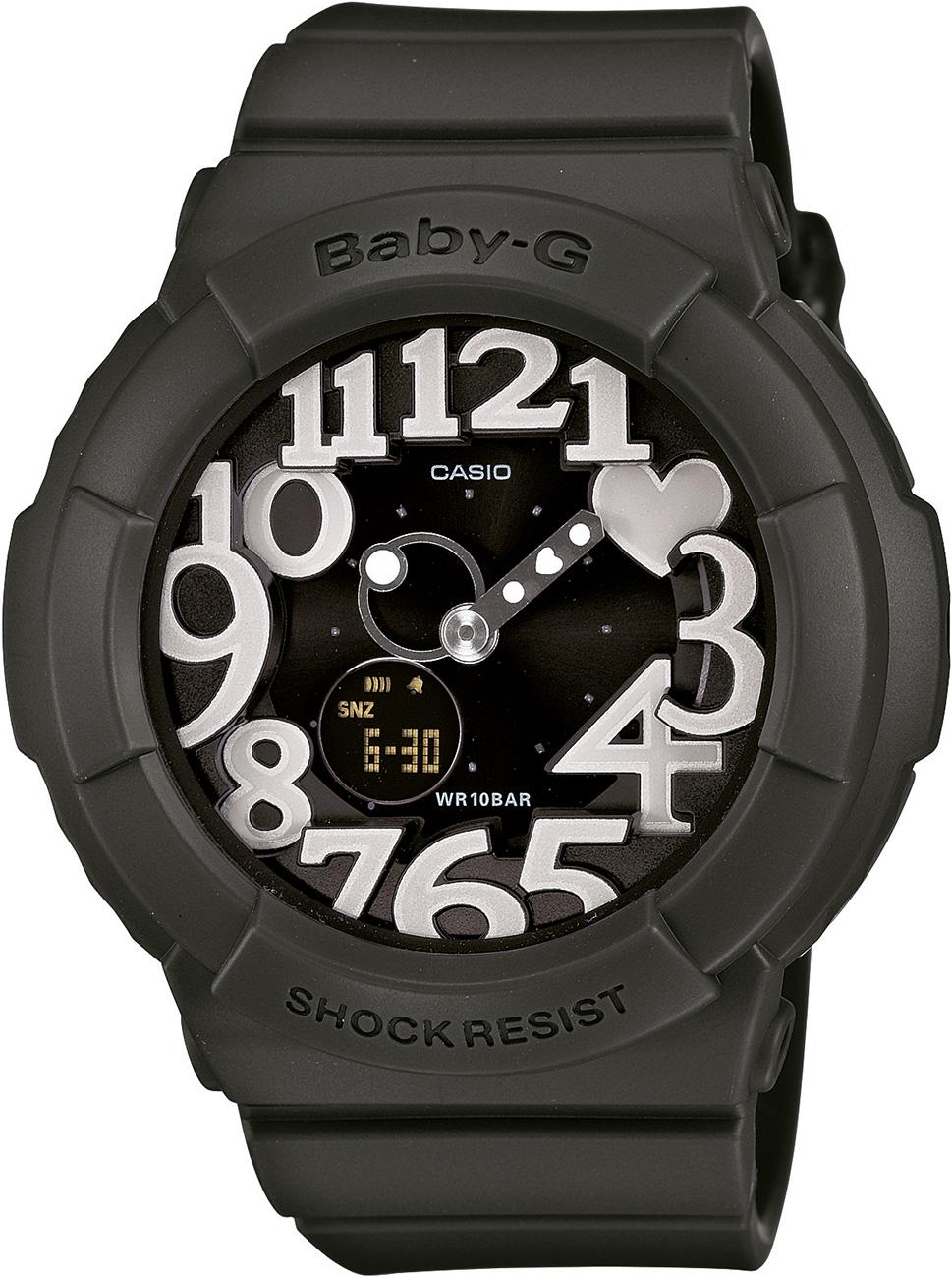 Casio BGA-134-3BDR Takvimli 43 mm Siyah Silikon Kordon Analog Kadın Kol Saati