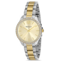 Ferrucci FCF.13886M.04 40 mm Altın-Gri Çelik Kordon Analog Kadın Kol Saati