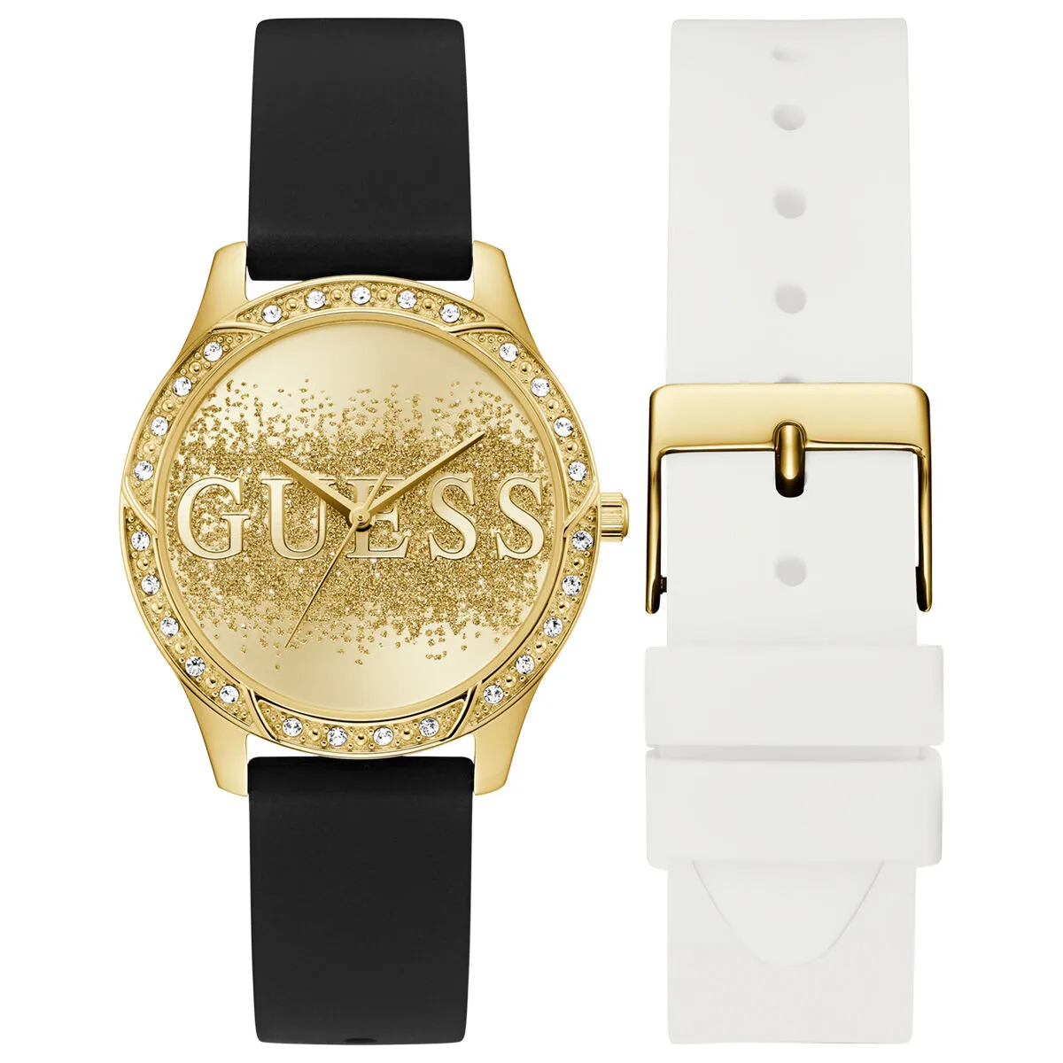 Guess GUU1403L1M 38 mm Altın Silikon Kordon Analog Kadın Kol Saati