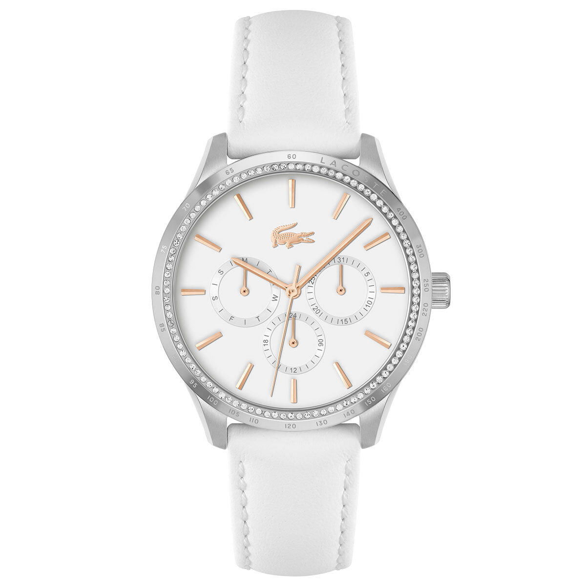 Lacoste LAC2001291 38 mm Beyaz Deri Kordon Analog Kadın Kol Saati