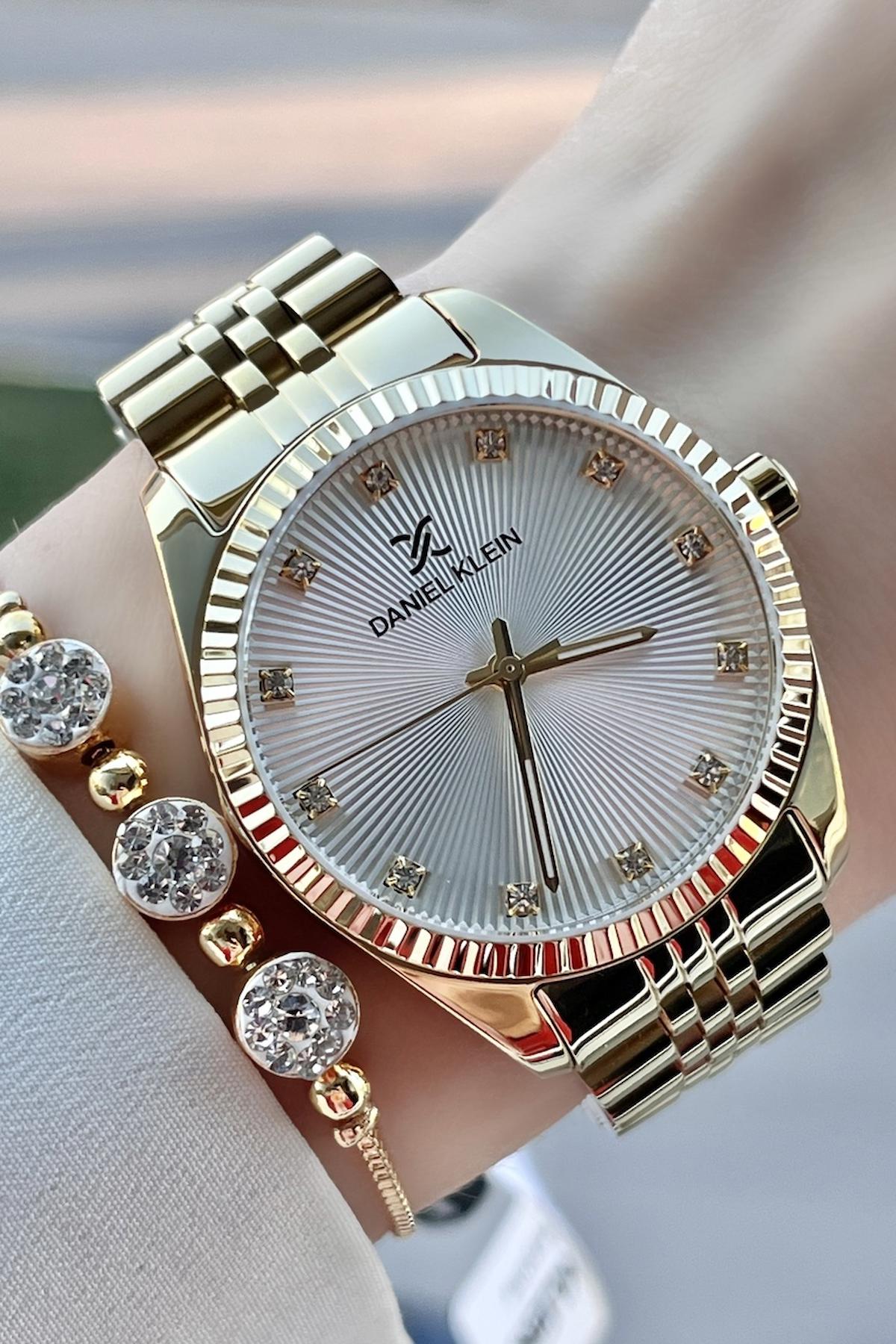 Daniel Klein DKISTE351 37 mm Altın Çelik Kordon Analog Kadın Kol Saati