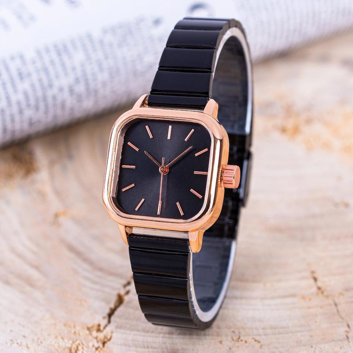 Saattino ST-304266 26-30 mm Siyah Çelik Kordon Analog Kadın Kol Saati