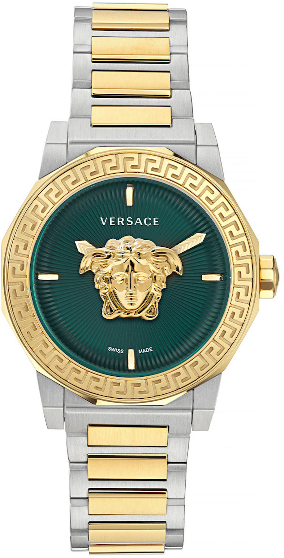 Versace VRSCVE7B00323 38 mm Altın-Gri Çelik Kordon Analog Kadın Kol Saati