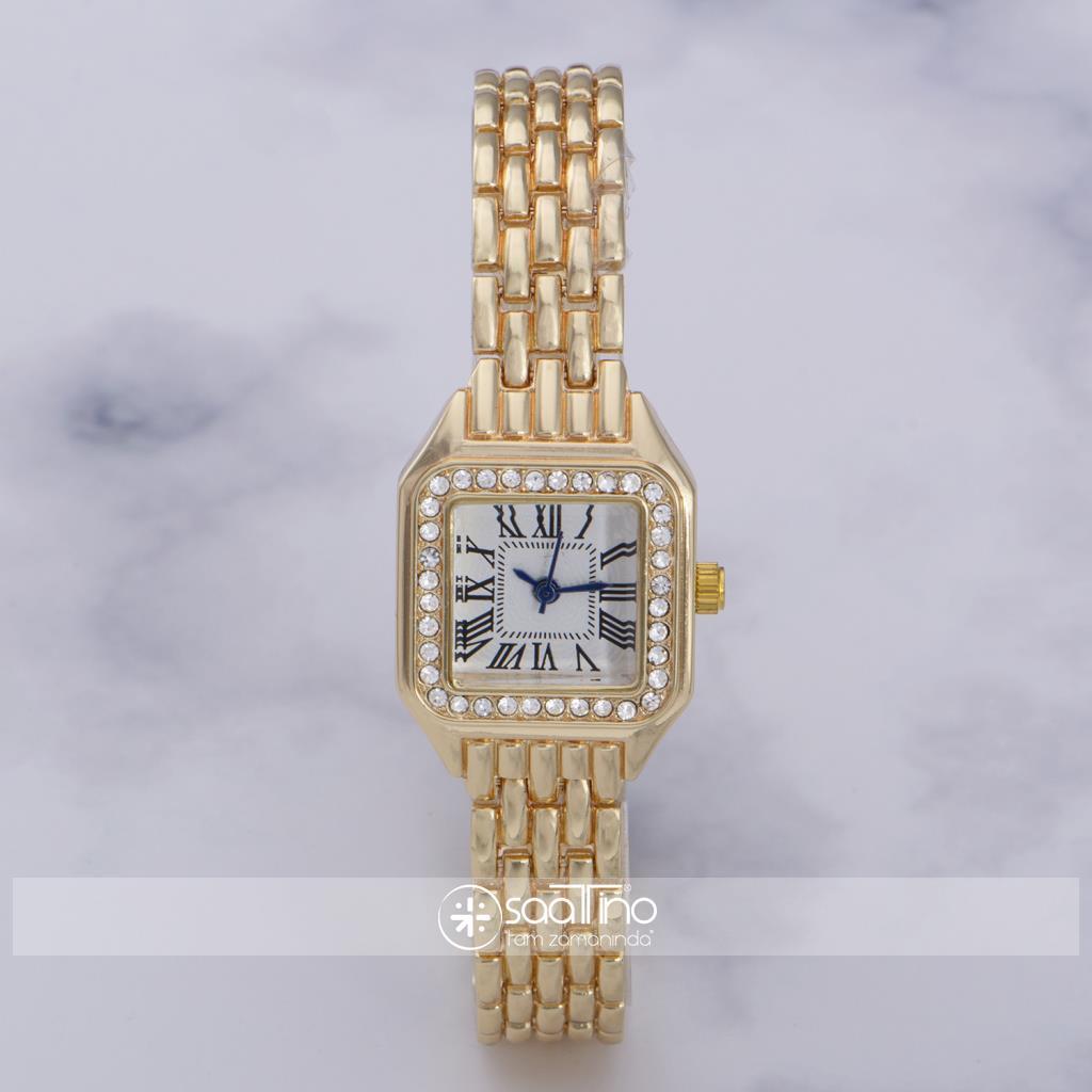 Saattino ST-303881 20-25 mm Altın Çelik Kordon Analog Kadın Kol Saati