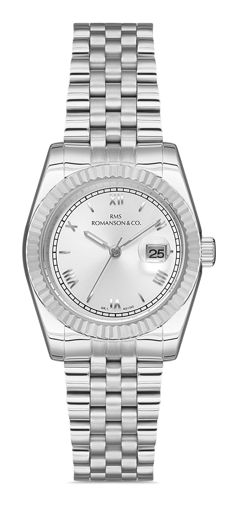 Romanson GR.1.AG1350.01 Takvimli 26-30 mm Gri Çelik Kordon Analog Kadın Kol Saati