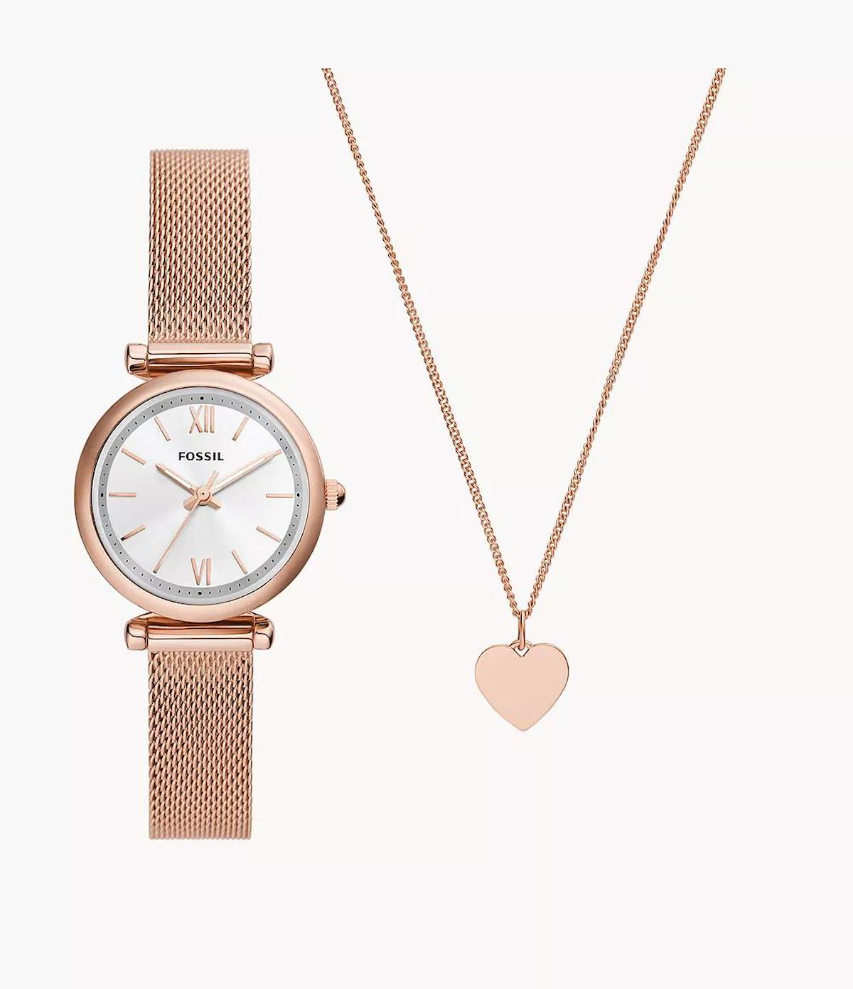 Fossil ES5314 28 mm Rose Gold Hasır Kordon Analog Kadın Kol Saati