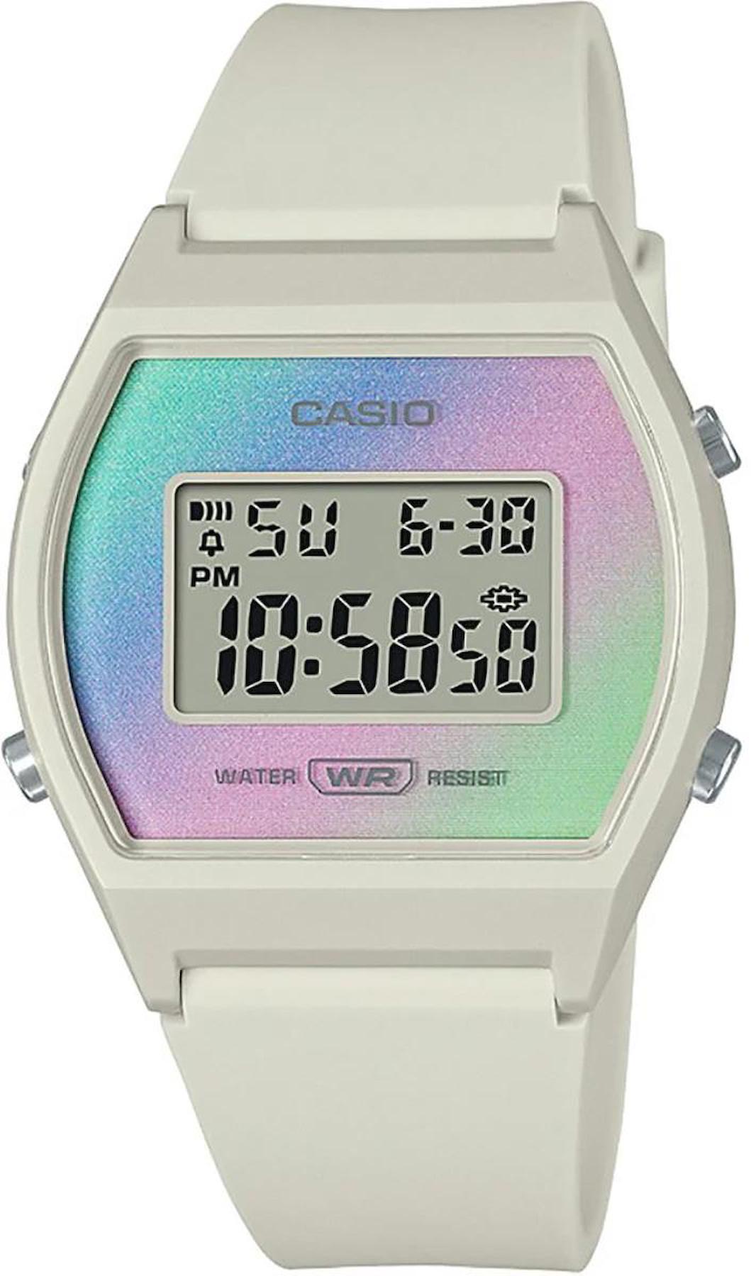 Casio LW-205H-8ADF Takvimli 42 mm Gri Silikon Kordon Analog Kadın Kol Saati