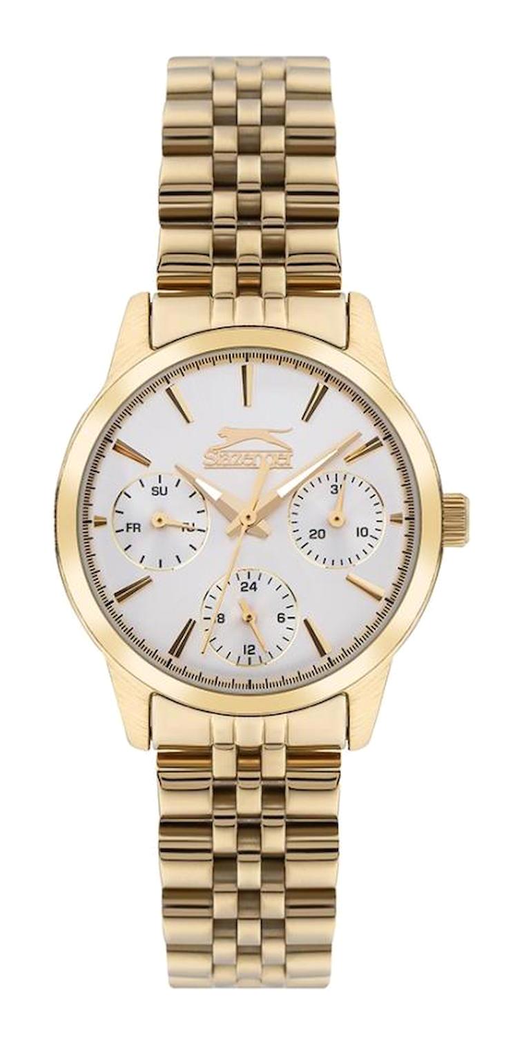 Slazenger SL.09.2190.4.05 Takvimli 32 mm Altın Çelik Kordon Analog Kadın Kol Saati