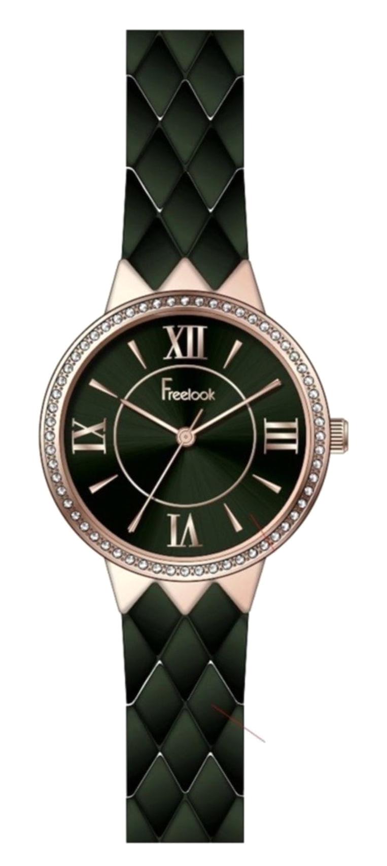 Freelook F.7.1027.07 34 mm Yeşil Çelik Kordon Analog Kadın Kol Saati