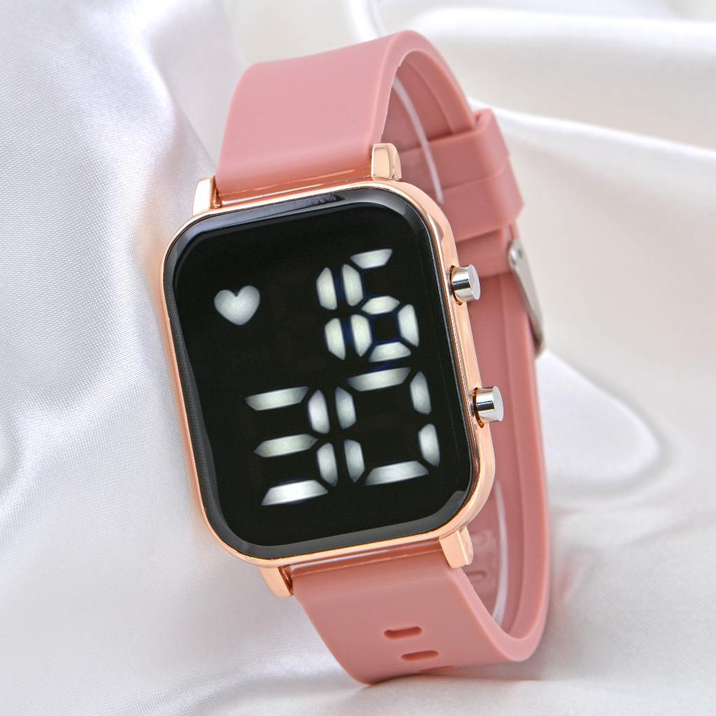 Pinkoli ST-304103 36 mm Pembe Silikon Kordon Dijital Kadın Kol Saati