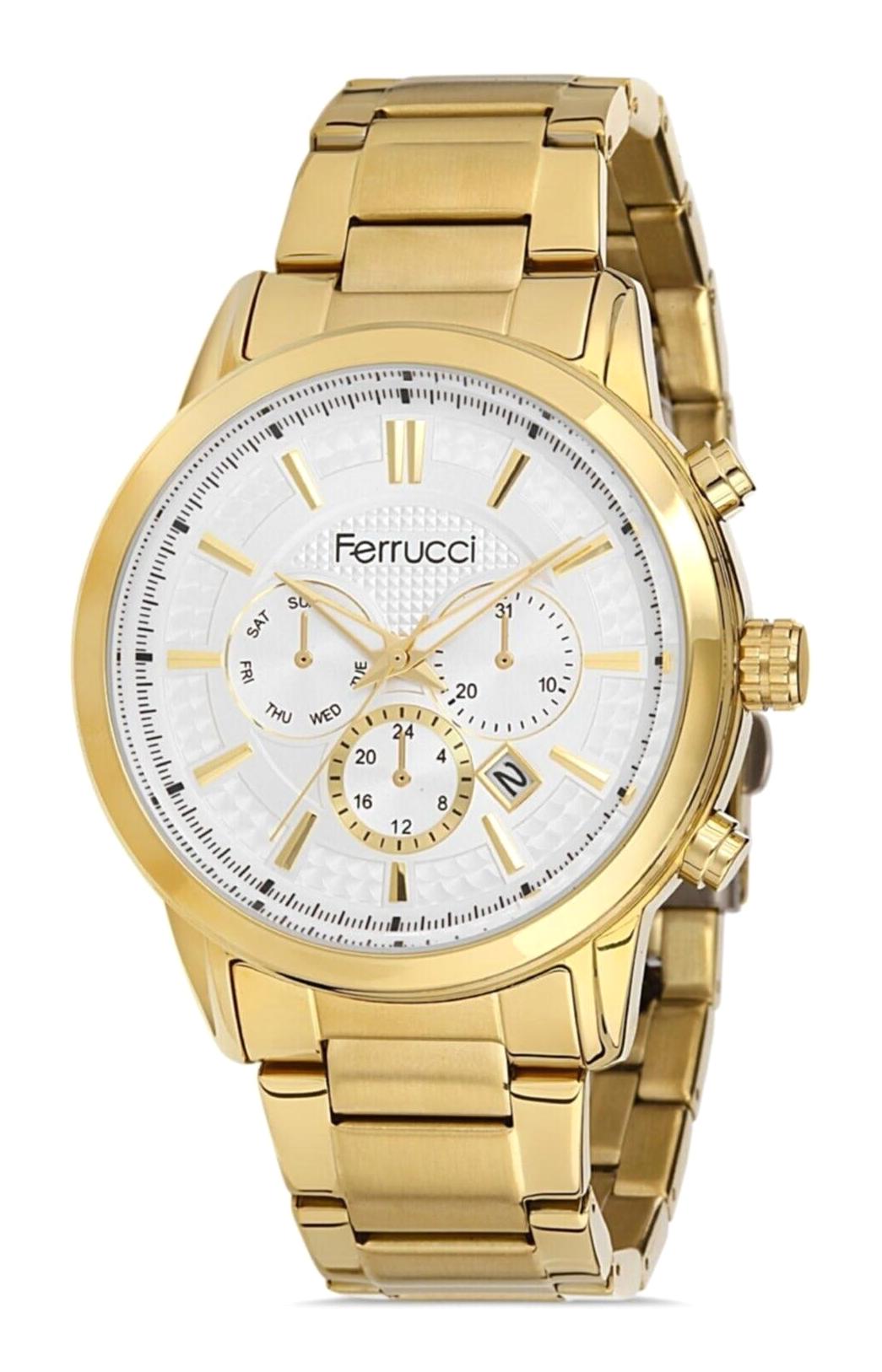 Ferrucci 14046TM.3 640062 35 mm Altın Çelik Kordon Analog Kadın Kol Saati