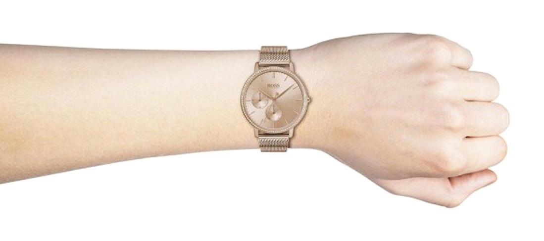 Hugo Boss HB1502519 Takvimli 35 mm Rose Gold Çelik Kordon Analog Kadın Kol Saati