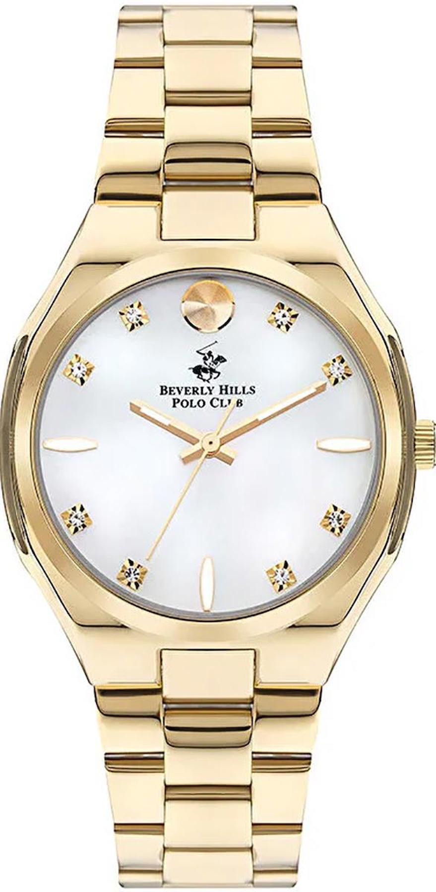 Beverly Hills Polo Club BP3385C.120 35 mm Altın Metal Kordon Analog Kadın Kol Saati
