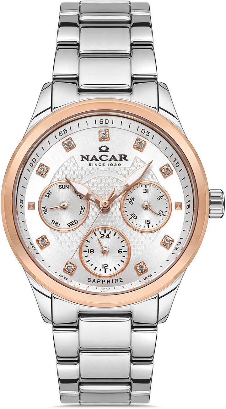 Nacar NC38-396205-EWM 35 mm Gri-Rose Gold Çelik Kordon Analog Kadın Kol Saati